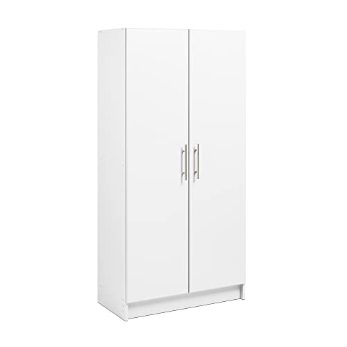 Prepac Elite 2 Door Standing Storage Cabinet, 16' D x 32' W x 65' H, White