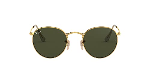 Ray-Ban Rb3447 Round Metal Sunglasses, Gold/G-15 Green, 47 mm