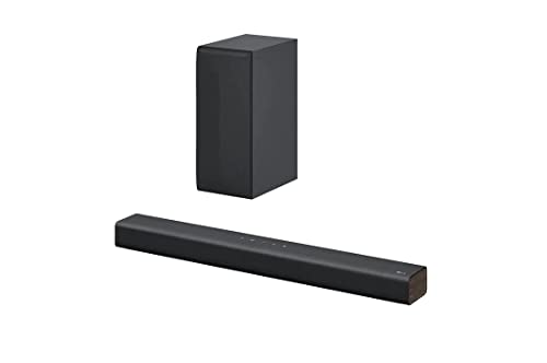 LG Sound Bar and Wireless Subwoofer S40Q - 2.1 Channel, 300 Watts Output, Home Theater Audio Black