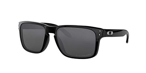 Oakley Men's Oo9102 Holbrook Square Sunglasses, Polished Black/Grey Polarized, 57 mm
