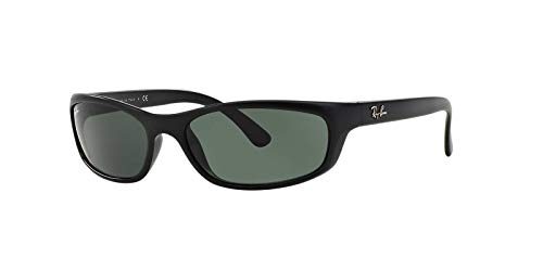 Ray-Ban Mens Sunglasses (RB4115) Black Matte/Green Plastic,Nylon - Non-Polarized - 57mm
