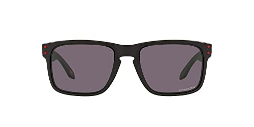 Oakley Men's OO9102 Holbrook Square Sunglasses, Matte Black/Prizm Grey, 57 mm