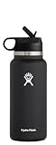Hydro Flask Wide Mouth Straw Lid - Stainless Steel Reusable Water Bottle - Vacuum Insulated, Dishwasher Safe, BPA-Free, Non-Toxic