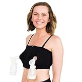Simple Wishes X-Small/Large | Hands-Free Breast Pump Bra | Adjustable and Customizable Pumping Bra Fitting for Breastfeeding Pumps | Black