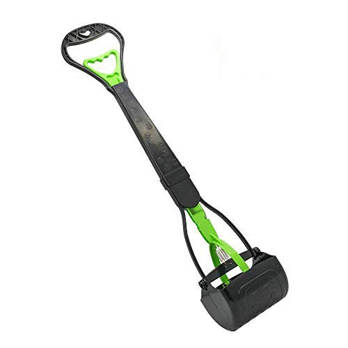 Living Express 28' Large Pooper Scooper for Dog-Long Handle Dog Poop Scooper-Pet Waste Pick Up Jaw Scooper Without Smelling, Durable Spring Easy to Use Perfect for Grass,Dirt,Gravel (Green)