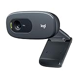 Logitech C270 HD Webcam, HD 720p, Widescreen HD Video Calling, HD Light Correction, Noise-Reducing Mic, For Skype, FaceTime, Hangouts, WebEx, PC/Mac/Laptop/Macbook/Tablet - Black