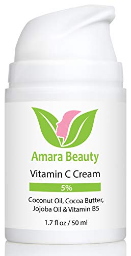 Amara Beauty Vitamin C Cream for Face with Coconut Oil, Cocoa Butter & Jojoba Oil, 1.7 fl. oz.