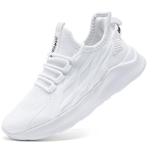 GDEKLO Tennis Shoes Men Running Sneakers Walking Slip on Gym Workout White Athletic Breathable Jogging Sport Casual Shoe Size 11