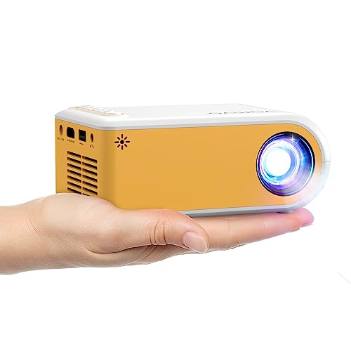 Mini Portable Projector, Kids Gifts for Kids Movie Projector Supported HD 1080P, Small Portable Movie Projector for Outdoor Projector use in Camping, Video Home Theater Projector