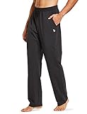 BALEAF Men's Sweatpants Casual Lounge Cotton Yoga Pants Open Bottom Straight Leg Male Sweat Pants with Pockets Charcoal L