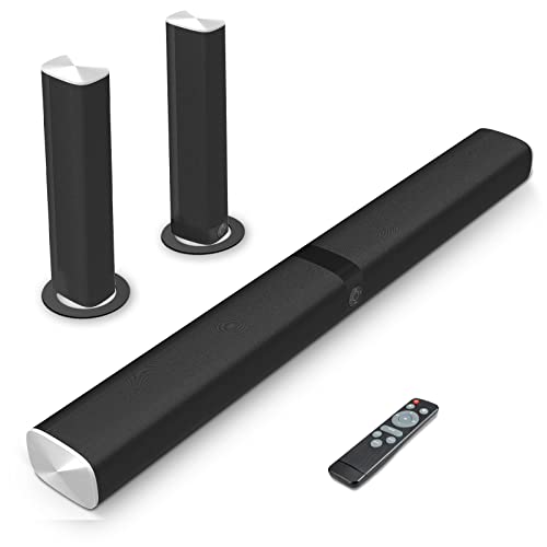 Sound Bar, Assistrust 50W Soundbars for TV 4 Speakers Soundbar, TV Sound Bar with Bluetooth 5.0, Wired & Bluetooth 32 inch Wired & Bluetooth Soundbars (BT5.0/HDMI(ARC)/Optical/AUX/Remote)