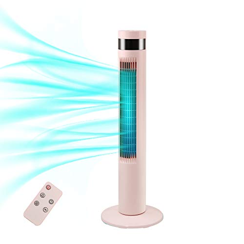 Antarctic Star Tower Fan Portable Electric Oscillating Fan Quiet Cooling Remote Control Standing Bladeless Floor Fans 3 Speeds Wind Modes Timer Bedroom Office(36 inch, Pink)