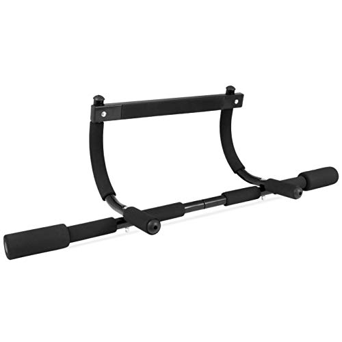 ProsourceFit Multi-Grip Lite Pull Up/Chin Up Bar, Heavy Duty Doorway Upper Body Workout Bar for Home Gyms 24”-32” (ps-1240-cu-basic), Black