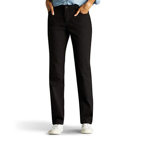 Lee womens Classic Fit Monroe Straight-leg jeans, Black, 14 Long US