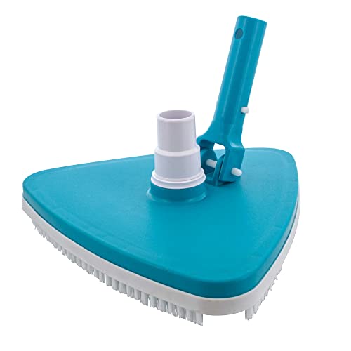 U.S. Pool Supply Weighted Triangular Pool Vacuum Head with Swivel Connection, Pole Handle, Protection Bumper - For Above Ground & In-Ground Swimming Pools – Vinyl Liner Safe, Floor Wall Corner Cleaner