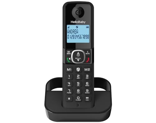 Hellobaby HB2688-1 DECT 6.0 Cordless Phone with Call Block, Caller ID/Call Waiting, Landline Phones for Home, Intercom and 1000 ft Long Range, Full Duplex Speakerphone,Black