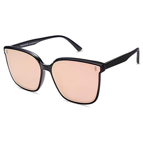 SOJOS Sunglasses for Women Men Vintage Style Shades SJ2157,Black/Pink