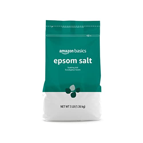 Amazon Basics Epsom Salt Soaking Aid, Eucalyptus Scented, 3 Pound (Pack of 1) (Previously Solimo)