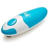 Kitchen Mama Electric Can Opener : Open Your Cans with A Simple Push of Button - No Sharp Edge, Food-Safe and Battery Operated Handheld Can Opener (Sky Blue)