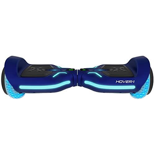 Hover-1 i100 Electric Hoverboard | 7MPH Top Speed, 6 Mile Range, 5HR Full-Charge, Built-In Bluetooth Speaker, Rider Modes: Beginner to Expert, Blue