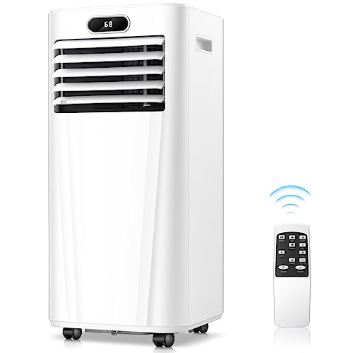 ZAFRO 10,000 BTU Portable Air Conditioners with Remote Control Cool to 450 Sq.Ft, 3-in-1 Portable AC Unit with Digital Display/24Hrs Timer/Installation Kits for Home/Office/Dorms, White