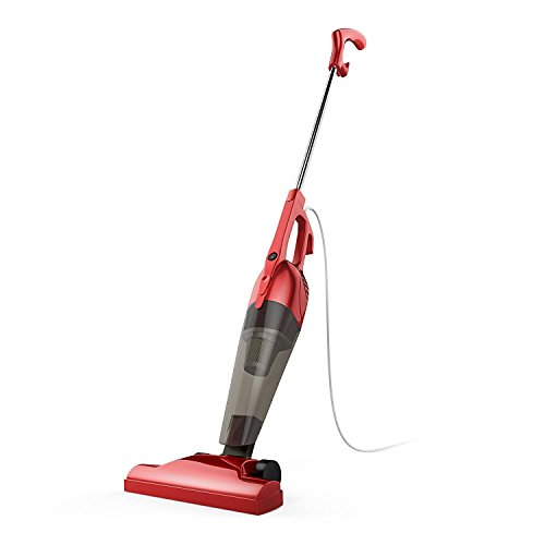 BESTEK Corded Stick Vacuum Cleaner Upright and Handheld 2-in-1 with HEPA Filtration (Red)