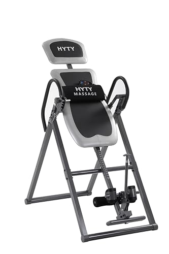 HYTY Massage Inversion Tables for Back Pain Relief - Back Stretcher Machine with Adjustable Headrest, Foldable Design, Back Inverter/Strength Training, 300 Lbs Capacity