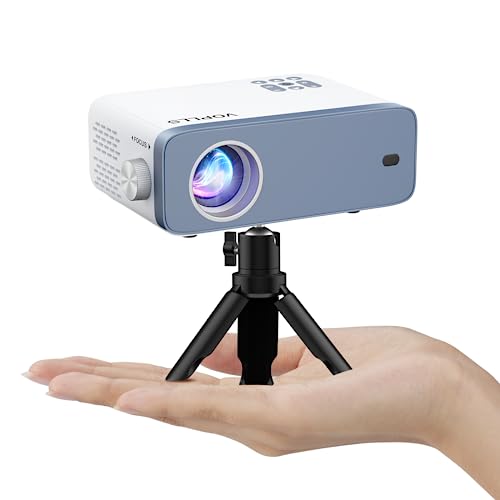 Mini Projector, VOPLLS 1080P Full HD Supported Video Projector, Portable Outdoor Home Theater Movie Projector, 50% Zoom, Compatible with HDMI, USB, AV, Smartphone/Tablet/Laptop (Small Projector)