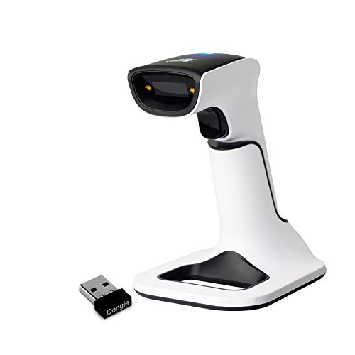 ScanAvenger Wireless Portable 1D&2D with Stand Bluetooth Barcode Scanner: Hand Scanners 3-in-1 Vibration, Cordless, Rechargeable Scan Gun for Inventory - USB Bar Code/QR Reader (with Next Gen Stand)