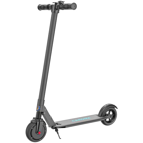 Caroma Electric Scooter, 250W Motor, 17 Miles Range & 15.5 Mph, 6.5' Solid Tires, Commuting Electric Scooter for Adults, Electronic Brake, Portable Folding E Scooter(Matt Black)