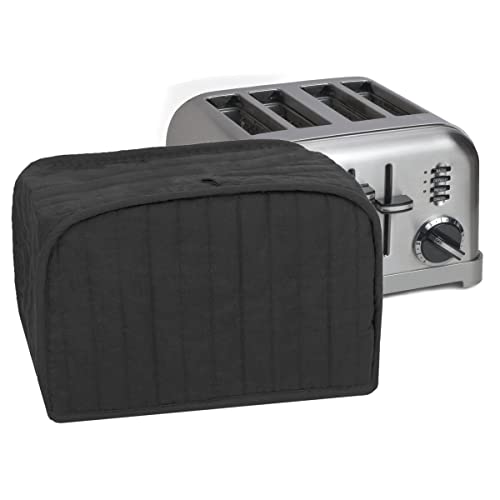 Ritz Premium Universal Four Slice Toaster Cover, 11.25' x 7.25' x 10.5', Polyester and Cotton Quilted, Fingerprint Protector, Super Soft Appliance Cover And Dust Cover, Black