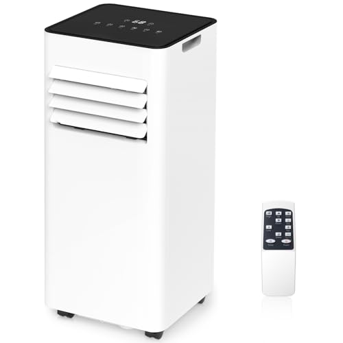 ZAFRO 10,000 BTU Portable Air Conditioners Cool Up to 450 Sq.Ft, 4 Modes Portable AC Unit with Remote Control/LED Display/24Hrs Timer/Installation Kits for Home/Office/Dorms, White