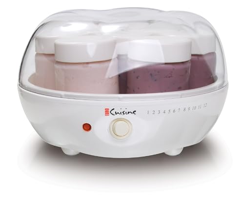 Euro Cuisine YM80 Electric Yogurt Maker Machine- Promote Gut Health with Probiotic Rich Homemade Yogurt -Home Yogurt Incubator with Glass Jars
