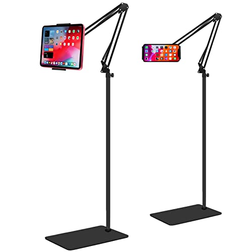 ASWINN Tablet Floor Stand, Adjustable Universal 360-degree Rotatable Metal Tablet Holder, Ipad Stand Floor for iPad/iPhoneX/iPad Pro or Other 4.5~12.9 Inches Devices (Black)
