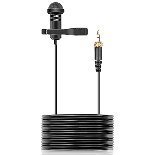 weishan Lavalier Microphone Compatible with GoPro HERO9 Black, HERO8 Black, HERO7 Black, HERO6, HERO5, Max - Lapel Mic 3.5mm with Screw Lock, 10ft