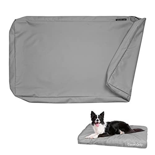 Waterproof Dog Bed Cover Canvas Washable Dog Crate Pad Replacement Cover, 40Lx27Wx4H inch, Gray