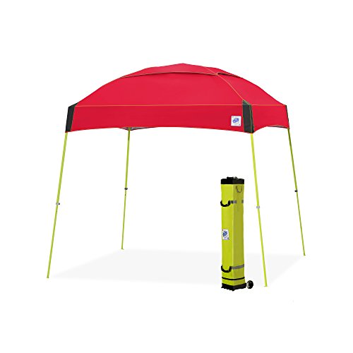 E-Z UP Dome Instant Shelter Canopy, 10' x 10', Vented Top with Wide-Trax Roller Bag & 4 Piece Spike Set, Punch