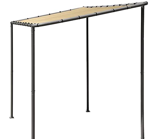 ShelterLogic 10' x 6' Solano Gazebo Canopy Charcoal Carbon Steel Frame and Marzipan Water-Resistant and Sun Protection Tan Cover