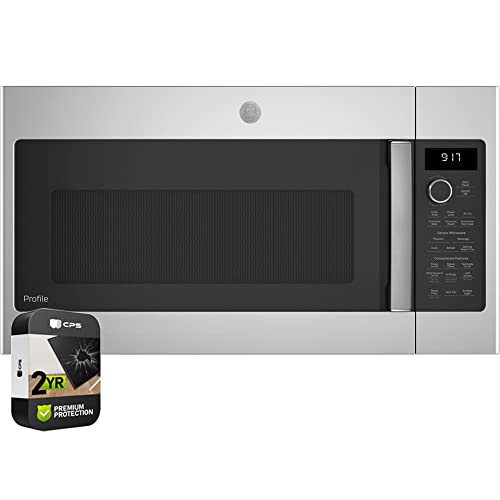 GE PVM9179SRSS Profile 1.7 Cu. Ft. Convection Over-the-Range Microwave Oven Stainless Steel Bundle with 2 YR CPS Enhanced Protection Pack