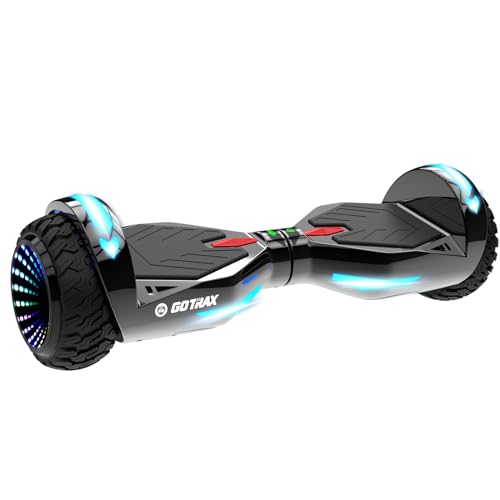 Gotrax NOVA PRO Hoverboard with LED 6.5' Offroad Tires, Music Speaker and 6.2mph & 5 Miles, UL2272 Certified, Dual 200W Motor and 93.6Wh Battery All Terrain Self Balancing Scooters for Kids Adults(Silver)