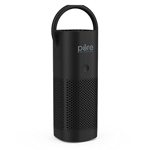 Pure Enrichment® PureZone™ Mini Portable Air Purifier - Cordless True HEPA Filter Cleans Air & Eliminates 99.97% of Dust, Odors, & Allergens Close to You - Cars, School, & Office (Black)