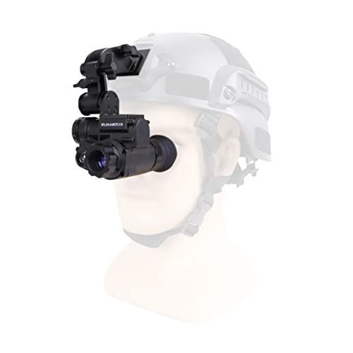 WILDGAMEPLUS Head Mounted Helmet Night Vision Goggle 656ft Observation Distance 1920x1080p HD Black/White Green Mode WiFi/App Remote Control IP66 Waterproof Monocular NVG10