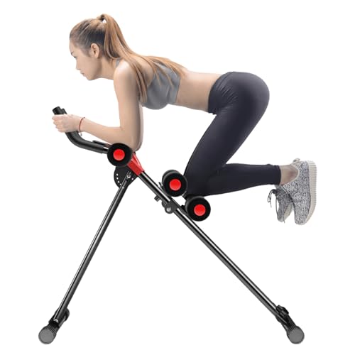 Hesitroad Ab Crunch Coaster,Ab Workout Equipment,Abdominal Roller,Core & Abdominal Trainers,Foldable Sit Up Bench for Home Gym,Strength Training Exercise Equipment for Body Shaping,Foldable Waist