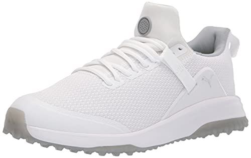 PUMA mens Fusion Evo Golf Shoe, Puma White-quarry, 10.5 US