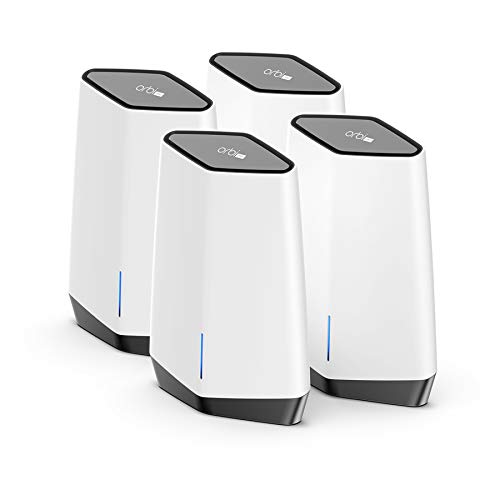 NETGEAR Orbi Pro WiFi 6 Tri-Band Mesh System (SXK80B4) | Router + 3 Satellite Extenders for Business or Home | VLAN, QoS | Coverage up to 12,000 sq. ft, 100 Devices | AX6000 802.11 AX (up to 6Gbps)