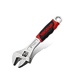 WISEUP Professional Adjustable Wrench 8 Inch Cr-V Forged Industrial Grade Hand Tools Wrench Set With Anti-Slip Grip Small Adjustable Wrench