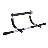 Iron Gym Pull Up Bars - Total Upper Body Workout Bar for Doorway, Adjustable Width Locking, No Screws Portable Door Frame Horizontal Chin-up Bar, Fitness Exercise & Training Equipment for Home
