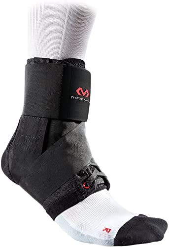 McDavid Level 3 Ankle Brace with Straps, Black, Medium, 1 Count