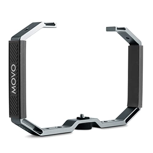 Movo SPR/CR-5 Metal Cage Rig Stabilizer for Mirrorless Camera, DSLR, Smartphone - Dual-Grip Handheld Camera Rig - Two Hand Stabilizer for Video and Film Shoots, Sports Videography, Vlogging, and More