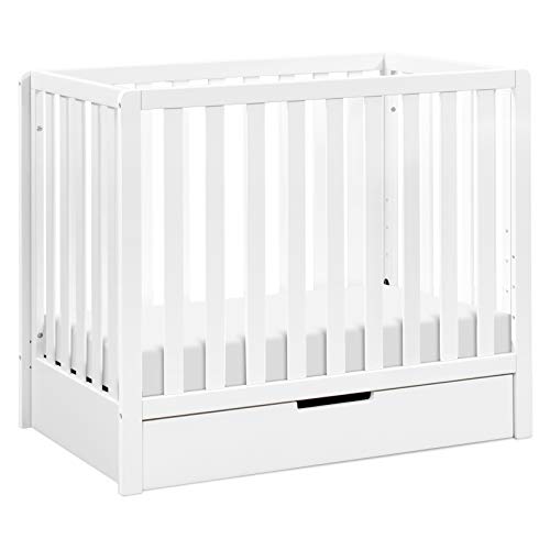 Carter's by DaVinci Colby 4-in-1 Convertible Mini Crib with Trundle Drawer in White, Greenguard Gold Certified, Undercrib Storage